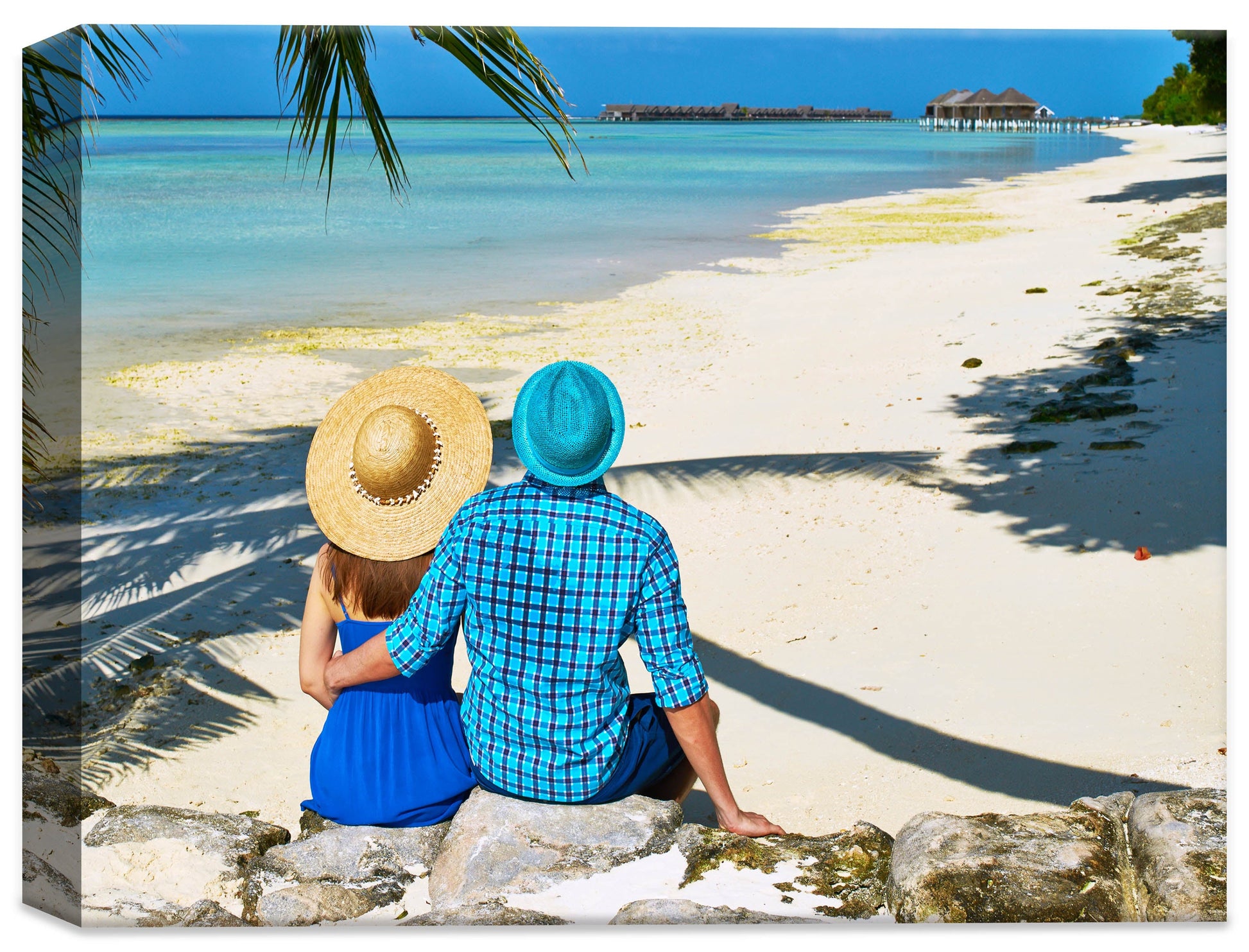 Lovers on Tropical Beach  -  Full Canvas Wrap