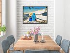Lovers on Tropical Beach  -Canvas Wrap - Black Frame on Dining Room Room Wall