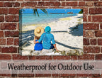 Lovers on Tropical Beach  -Canvas Wrap - Waterproof on Brick Wall