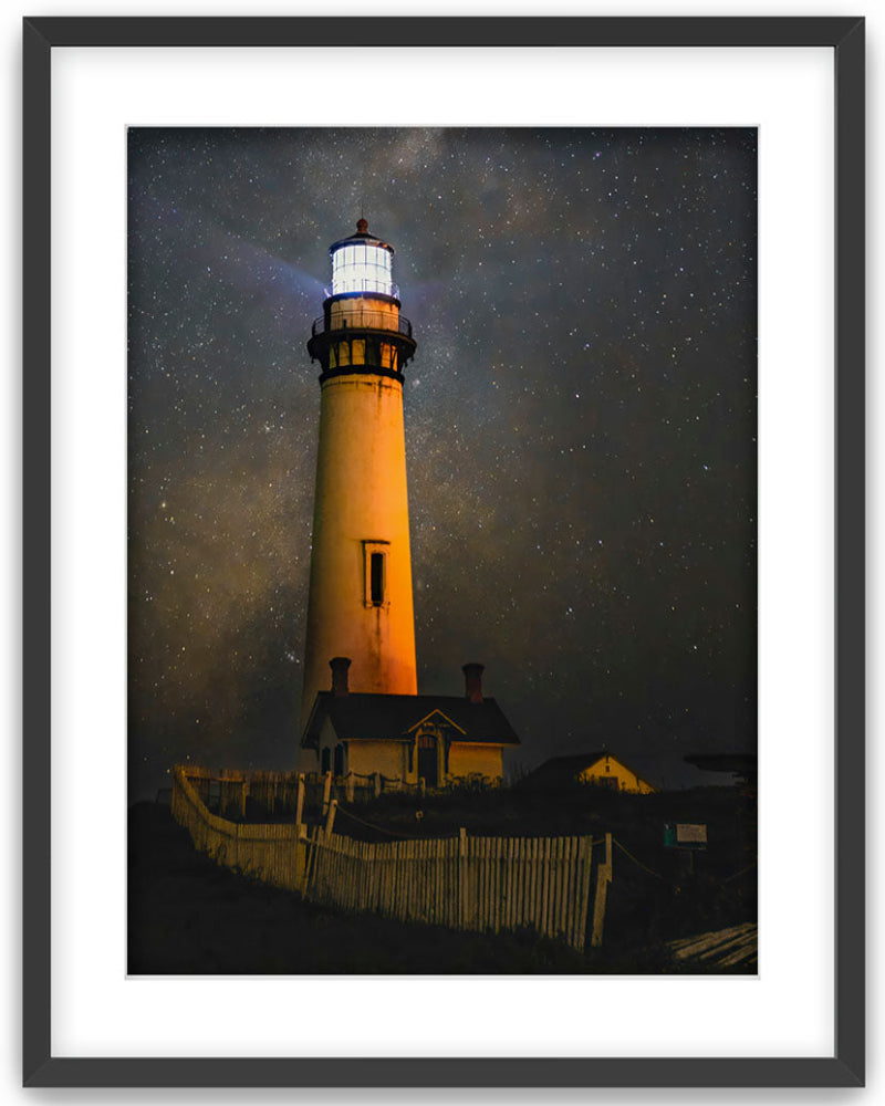 Lighthouse Picture of Pascadero Lightouse - Frame Art with Black Frame