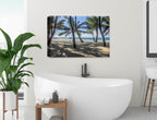 Palm  Tree Art Image hanging on Bathroom wall.