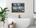 Palm Tree Art in Black Frame -  on Bathroom Wall