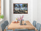 Palm Tree Art in Mahogany Frame  in Dining Room 
