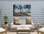 Palm Tree Art - Canvas wrap on Vinyl siding wall