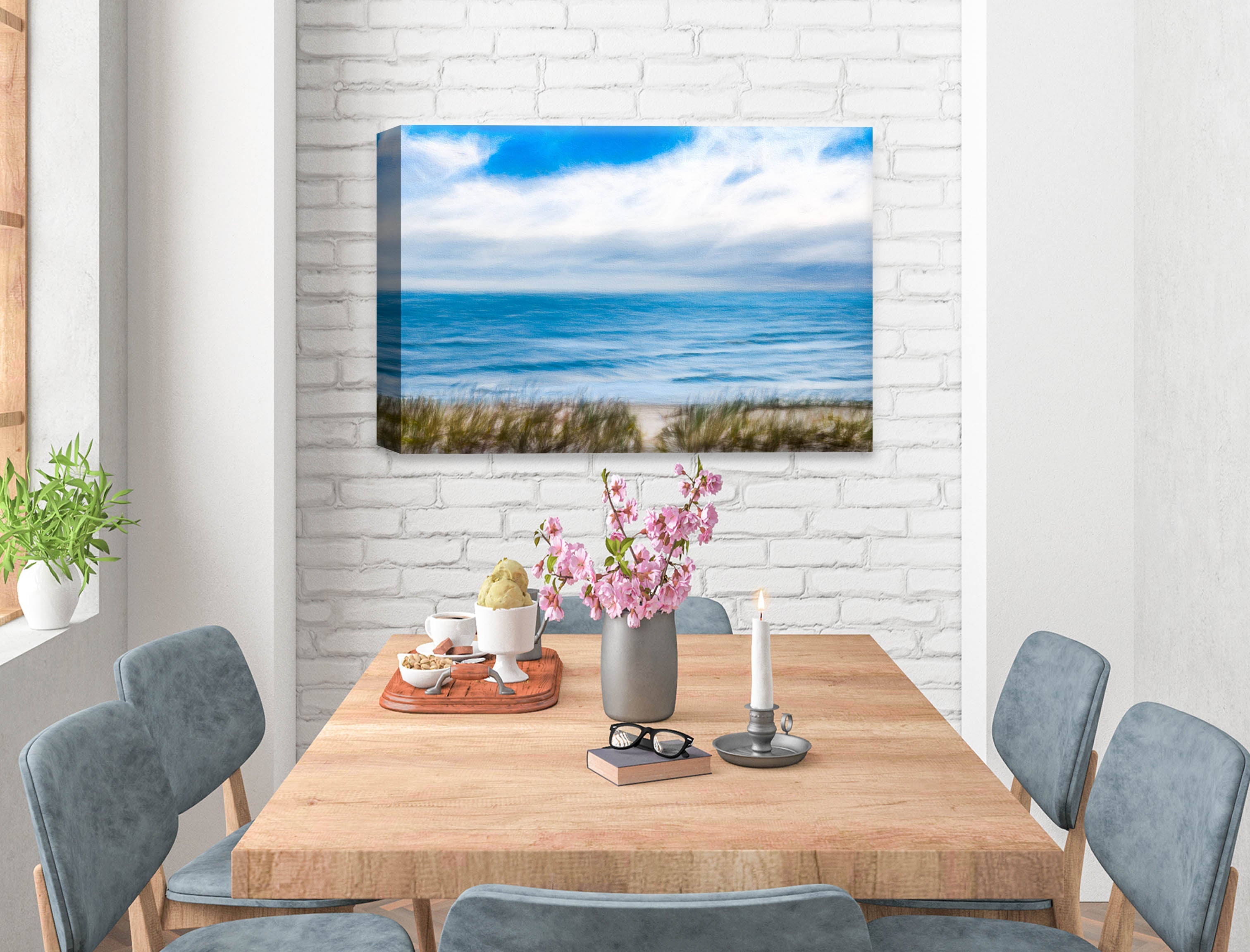 Serenity on the Ocean -Canvas Wrap on Dining Room Wall