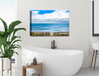 Serenity on the Ocean - Mixed Media -Canvas Wrap on Bathroom Wall