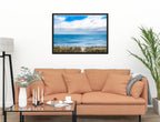Serenity on the Ocean - Mixed Media -Canvas Wrap - Black Frame on Living Room Wall-1