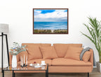 Serenity on the Ocean - Mixed Media -Canvas Wrap - Mahogany Frame on Living Room Wall-1