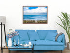 Serenity on the Ocean - Mixed Media -Canvas Wrap - Mahogany Frame on Living Room Wall-2