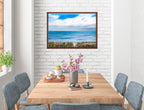 Serenity on the Ocean - Mixed Media -Canvas Wrap - Mahogany Frame on Dining Room Room Wall