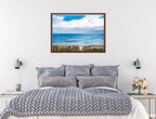 Serenity on the Ocean - Mixed Media -Canvas Wrap - Mahogany Frame on Bedroom Wall