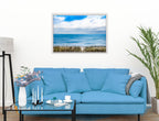 Serenity on the Ocean - Mixed Media -Canvas Wrap - White Frame on Living Room Wall-2
