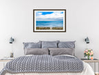 Serenity on the Ocean - Mixed Media -Framed Photo - Black Frame on Bedroom Wall