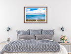 Serenity on the Ocean - Mixed Media -Framed Photo - Mahogany Frame on Bedroom Wall
