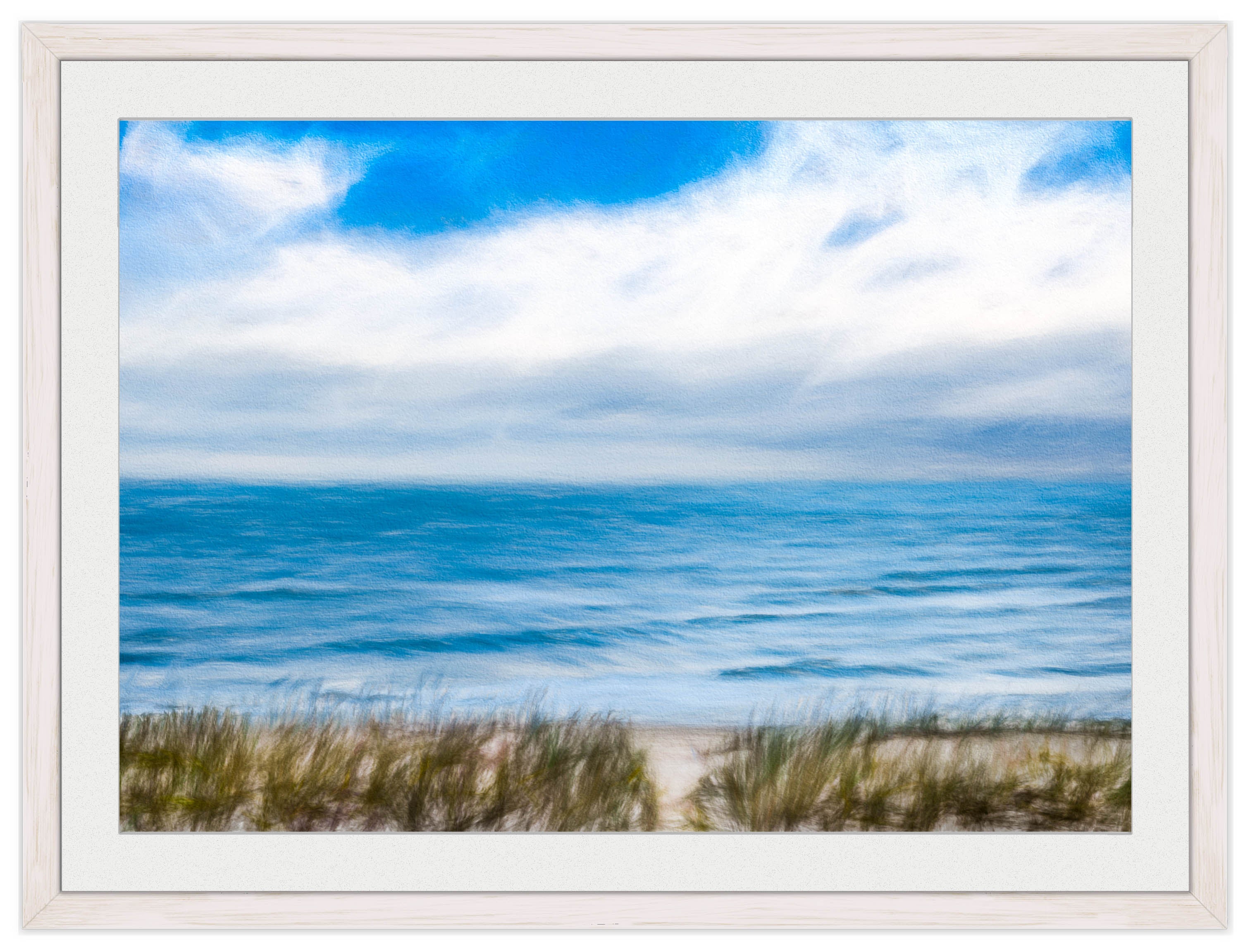 Serenity on the Ocean -Framed Photo - White Frame