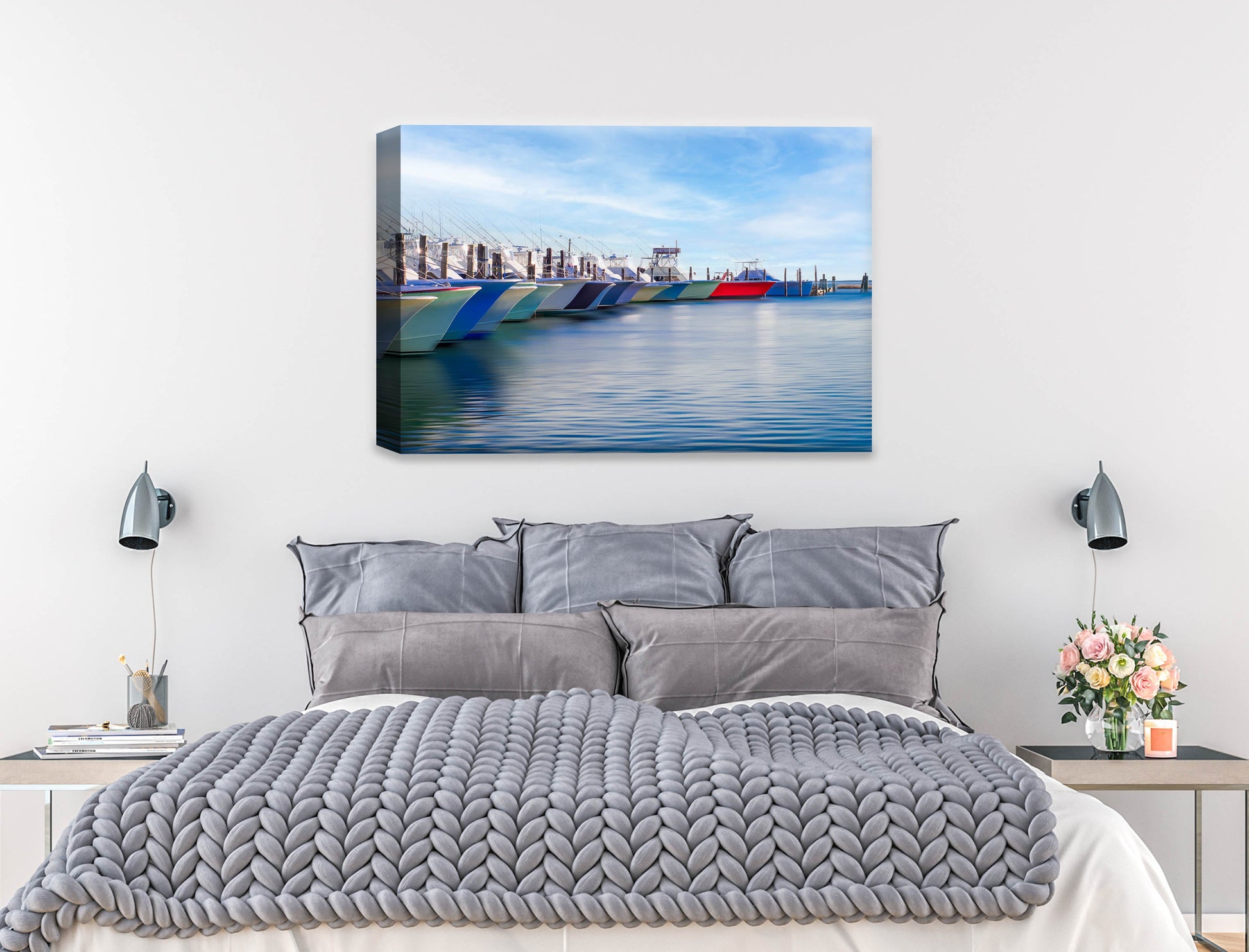 Fishing on the Atlantic - Evening on the Pond - Canvas Wrap on Bedroom Wall