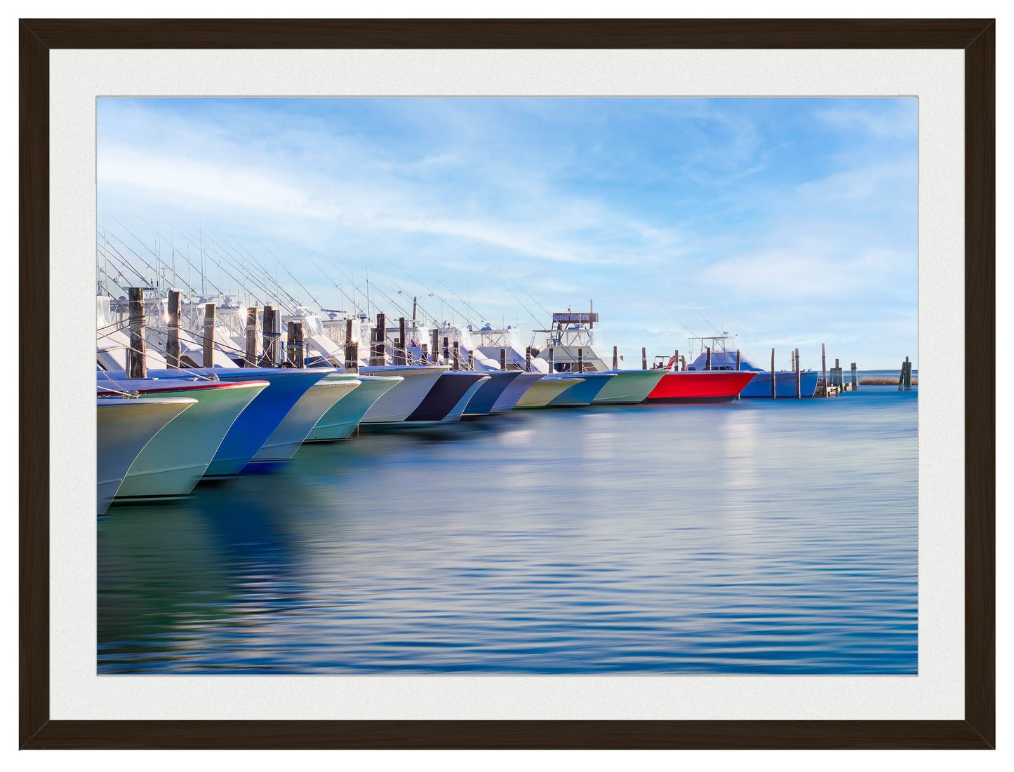 Fishing on the Atlantic - Evening on the Pond - Framed Photo - Black Frame