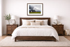 Black Church - Iceland printed on fine art paper, framed on a espresso frame and matted. Hung on a living bedroom wall.
