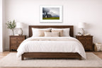 Black Church - Iceland printed on fine art paper, framed on a white frame and matted. Hung on a bedroom room wall