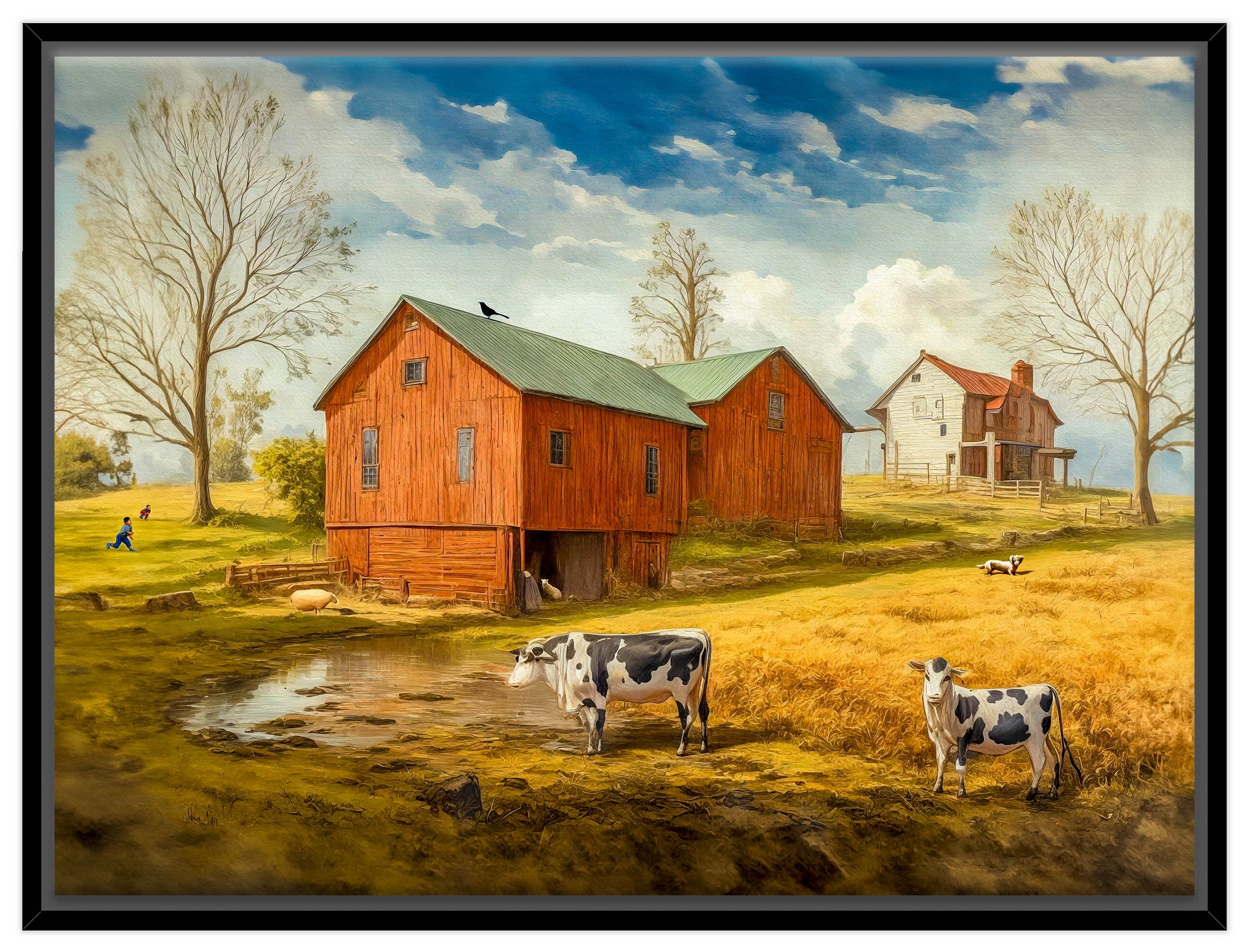 Farm Image - Canvas Wrap - Black Frame