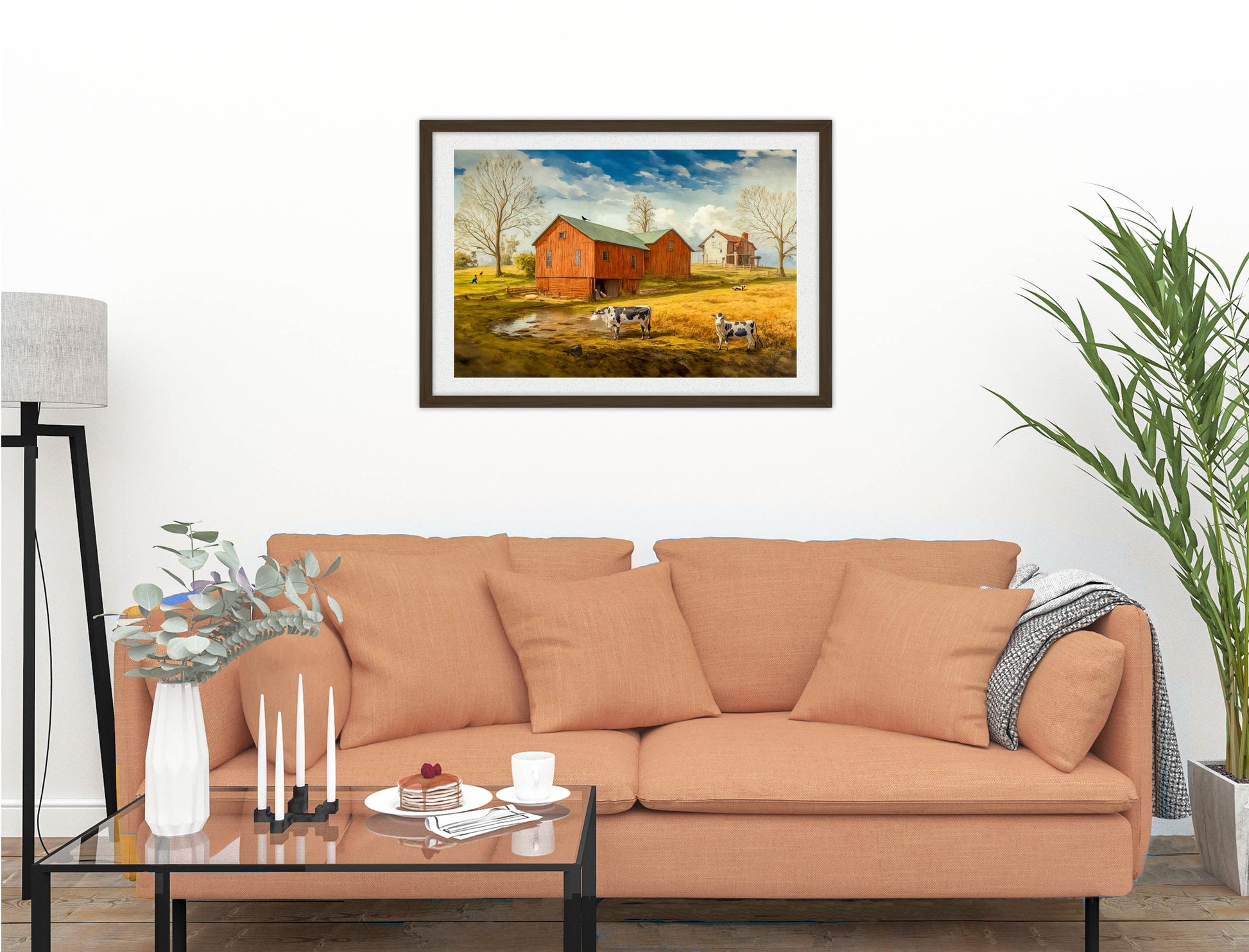 Farm Image - Framed Photo - Black on Living Room1 Wall-1