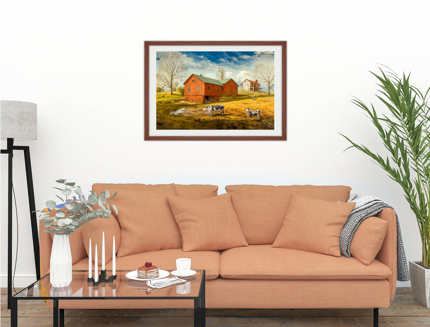 Farm Image - Framed Photo - Mahogany on Living Room1 Wall-1