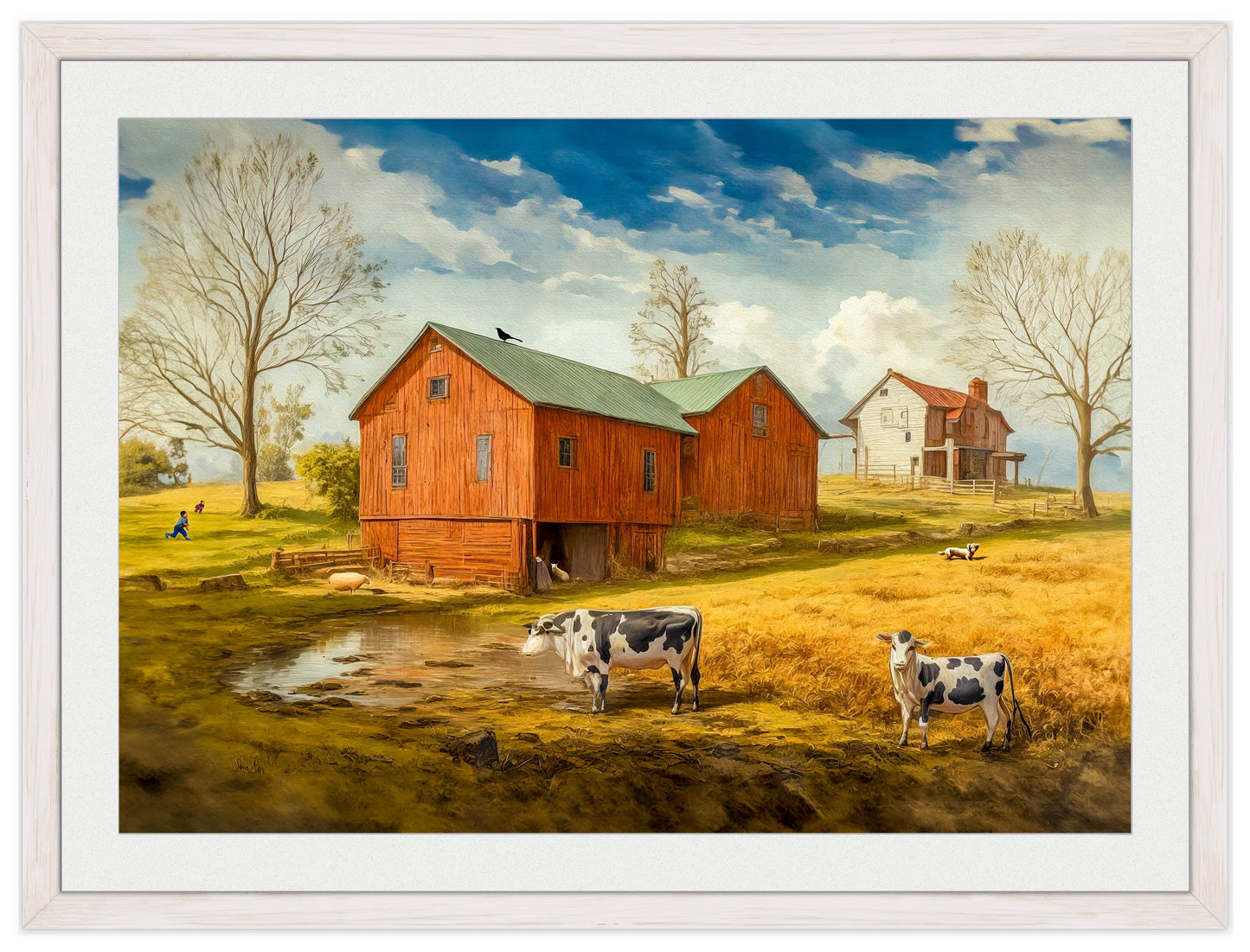 Farm Image - Framed Photo - White Frame