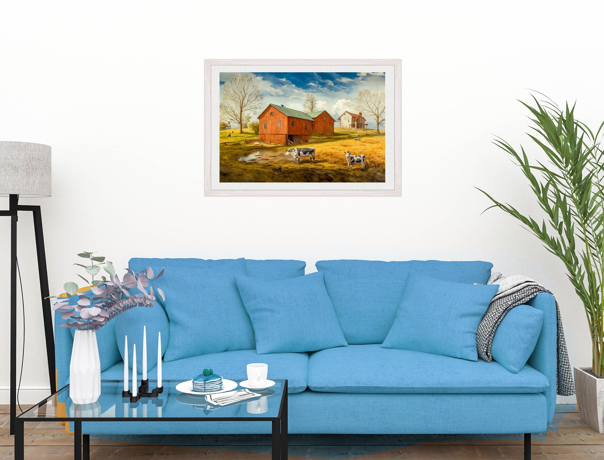 Farm Image - Framed Photo - White on Living Room1 Wall-2