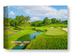 Green fairway at the 15th hole of Muirfield Village Golf Club printed on water resistant canvas wrapped on a wood frame