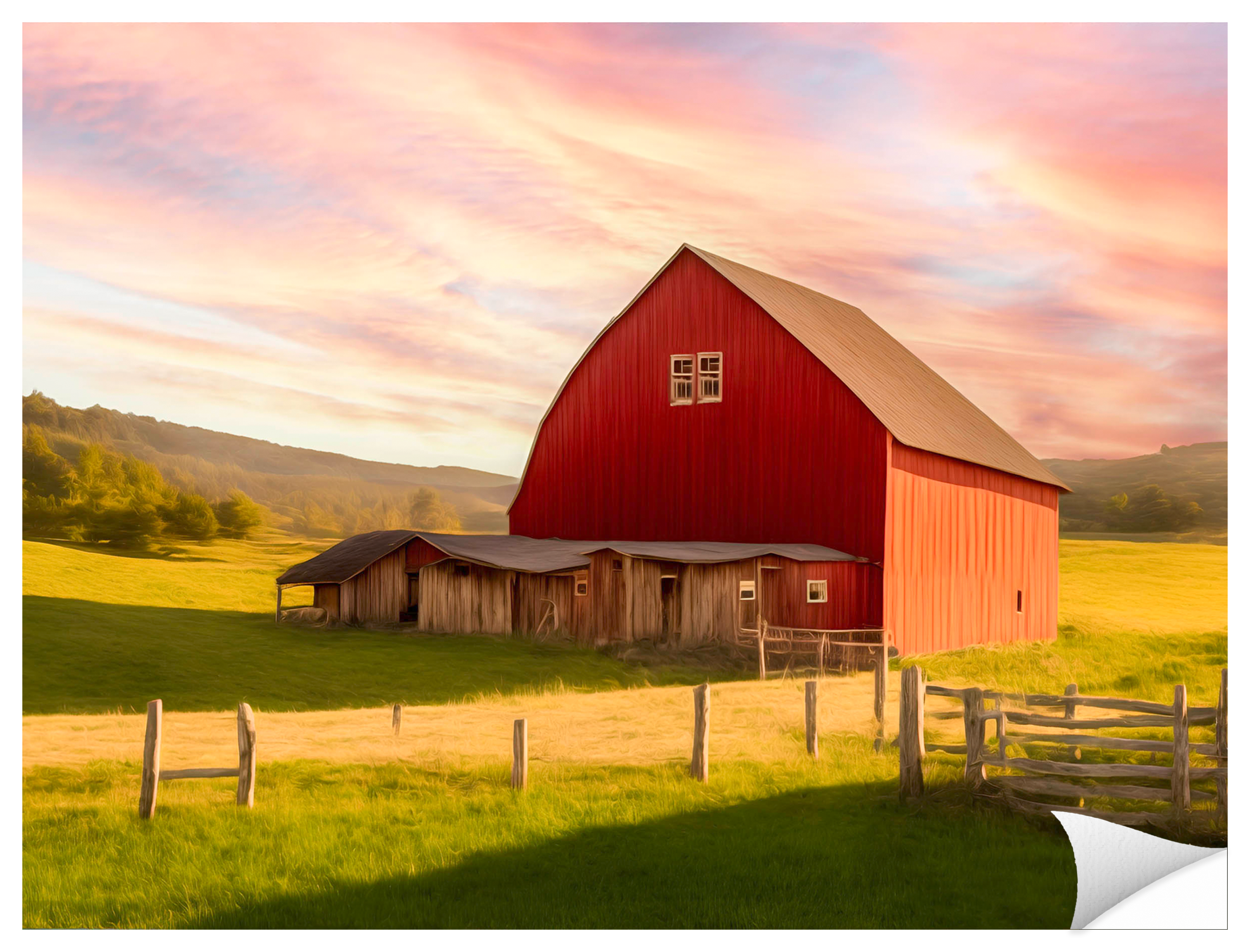 Canvas Print of Red Barn