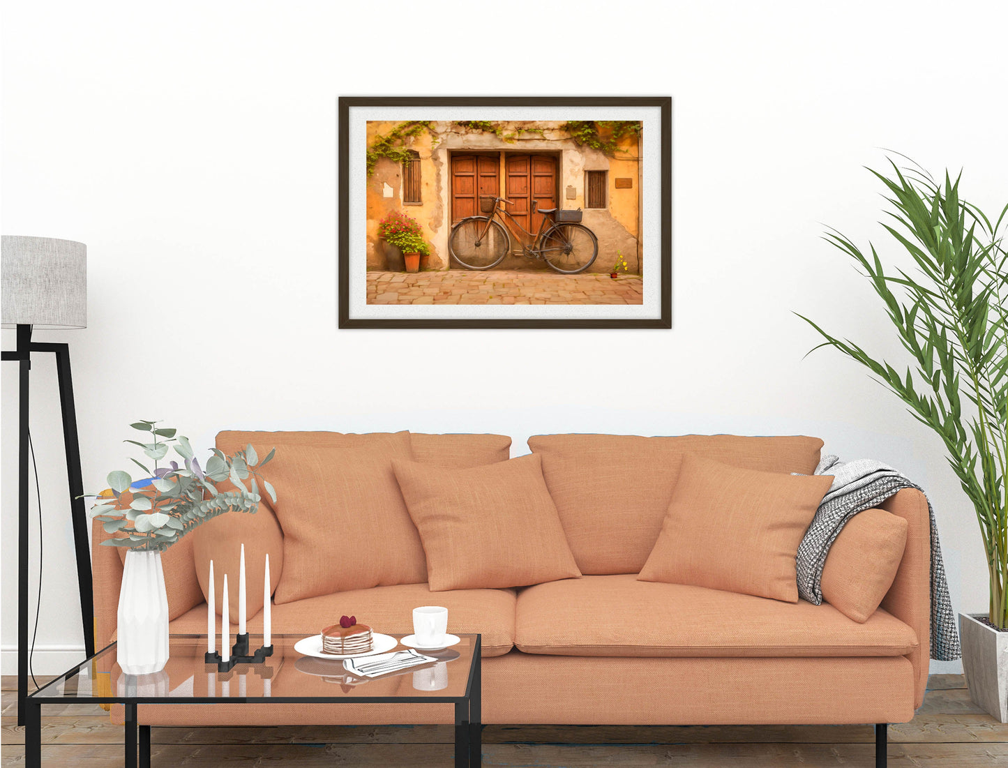 Vintage Bicycle - Framed Photo - Black on Living Room1 Wall-1