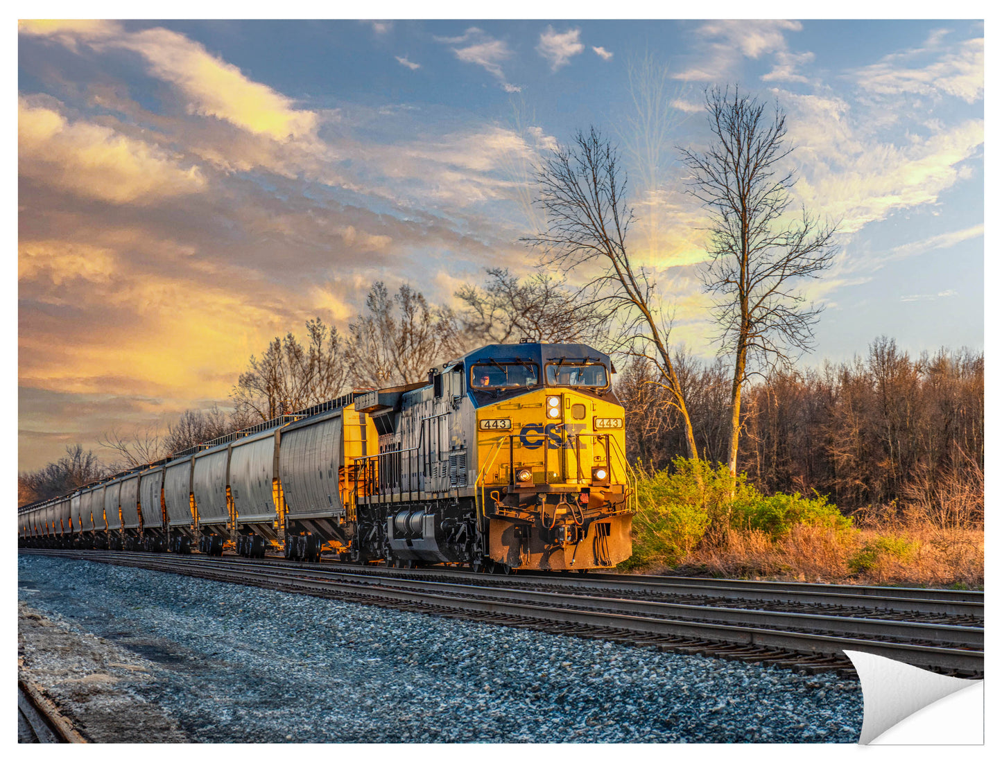 Train at Sunset - Photographic Print