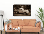 Fine Art Photography of a Vintage Pickup Truck - Printed on Canvas - Hanging on Living Room Wall.