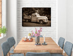 Fine Art Photography of a Vintage Pickup Truck - Printed on Canvas - Hanging on Dining Room Wall.