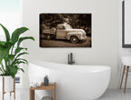 Fine Art Photography of a Vintage Pickup Truck - Printed on Canvas - Hanging on Bathroom Wall.