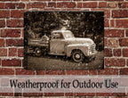 Vintage Pickup Truck  - Canvas Wrap on Outdoor Patio Wall