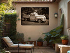 Vintage Pickup Truck  - Canvas Wrap on Outdoor Patio Stucco Wall