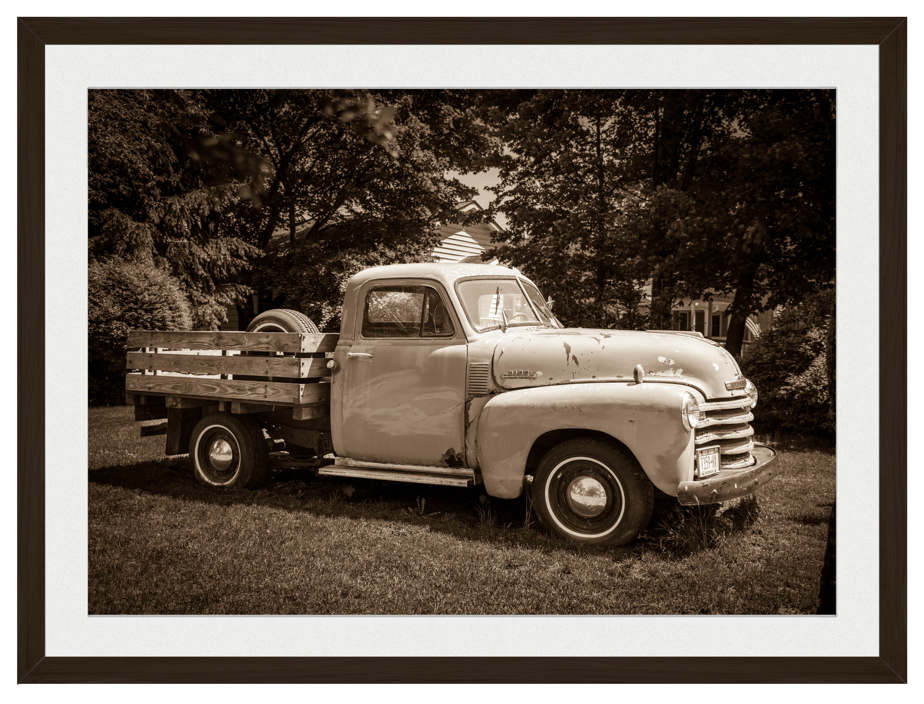 Vintage Pickup Truck  - Framed Photo - Black Frame