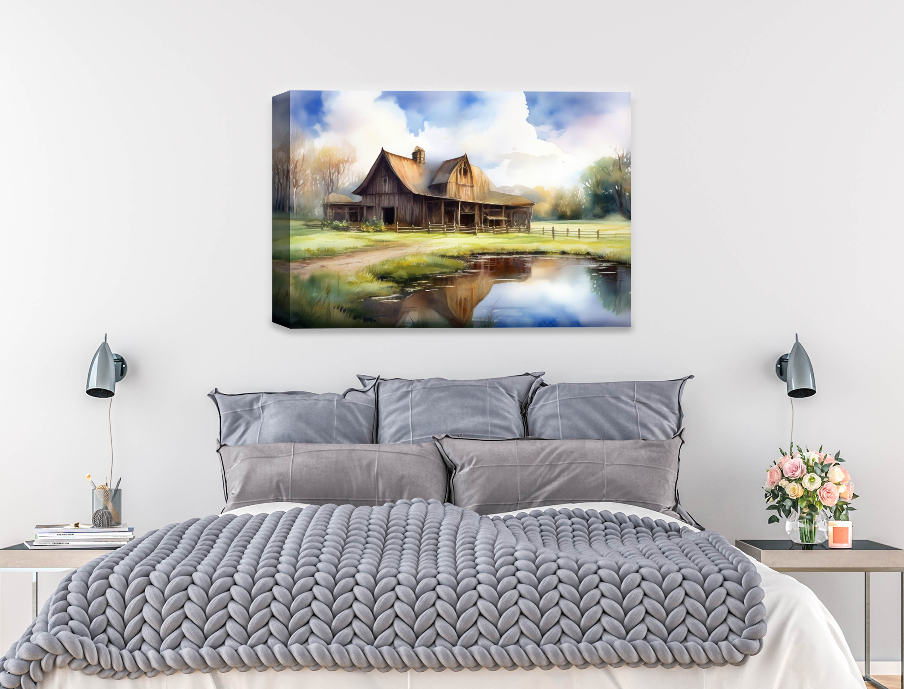 Barn - Canvas Wrap on Bedroom Wall