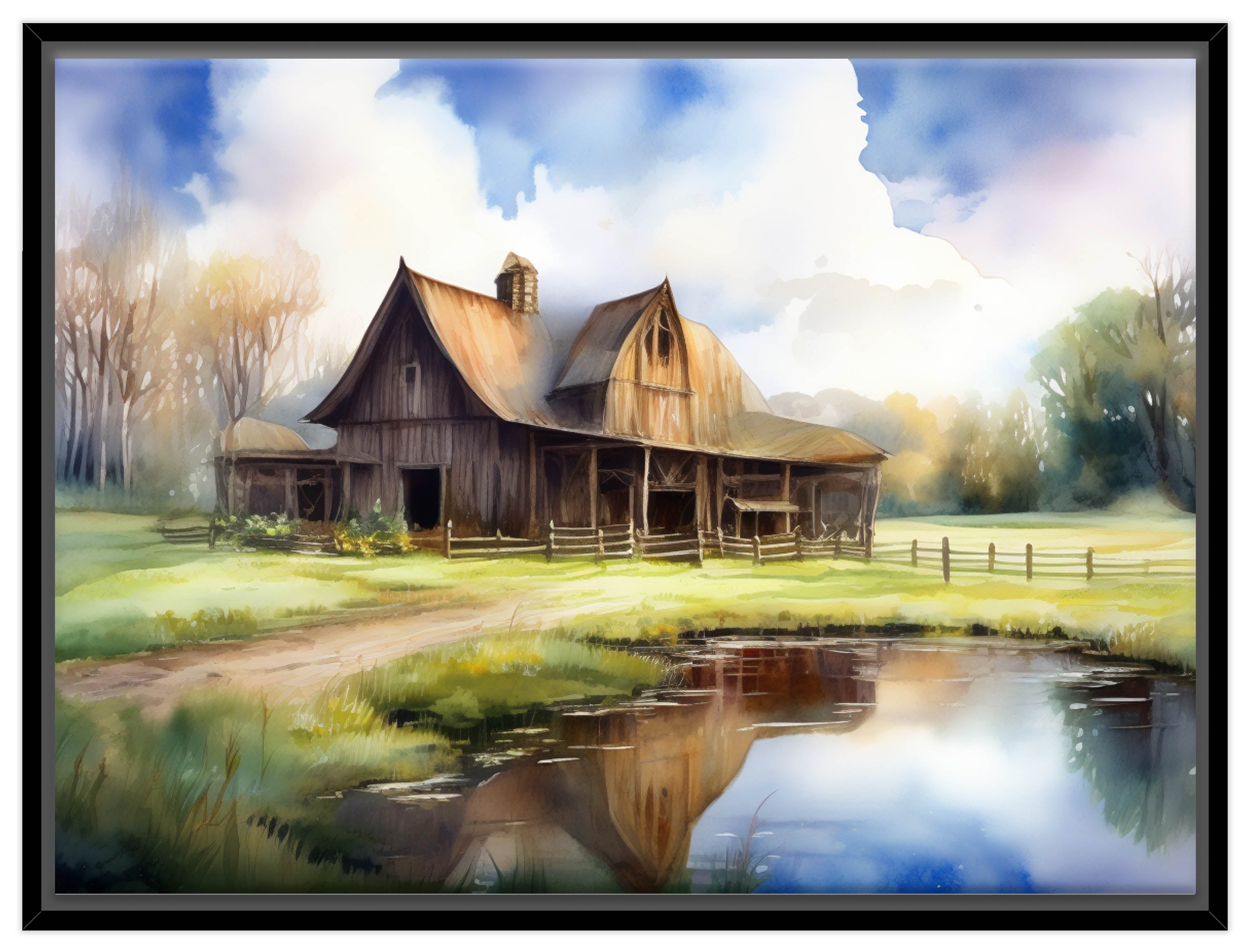 Barn - Canvas Wrap - Black Frame