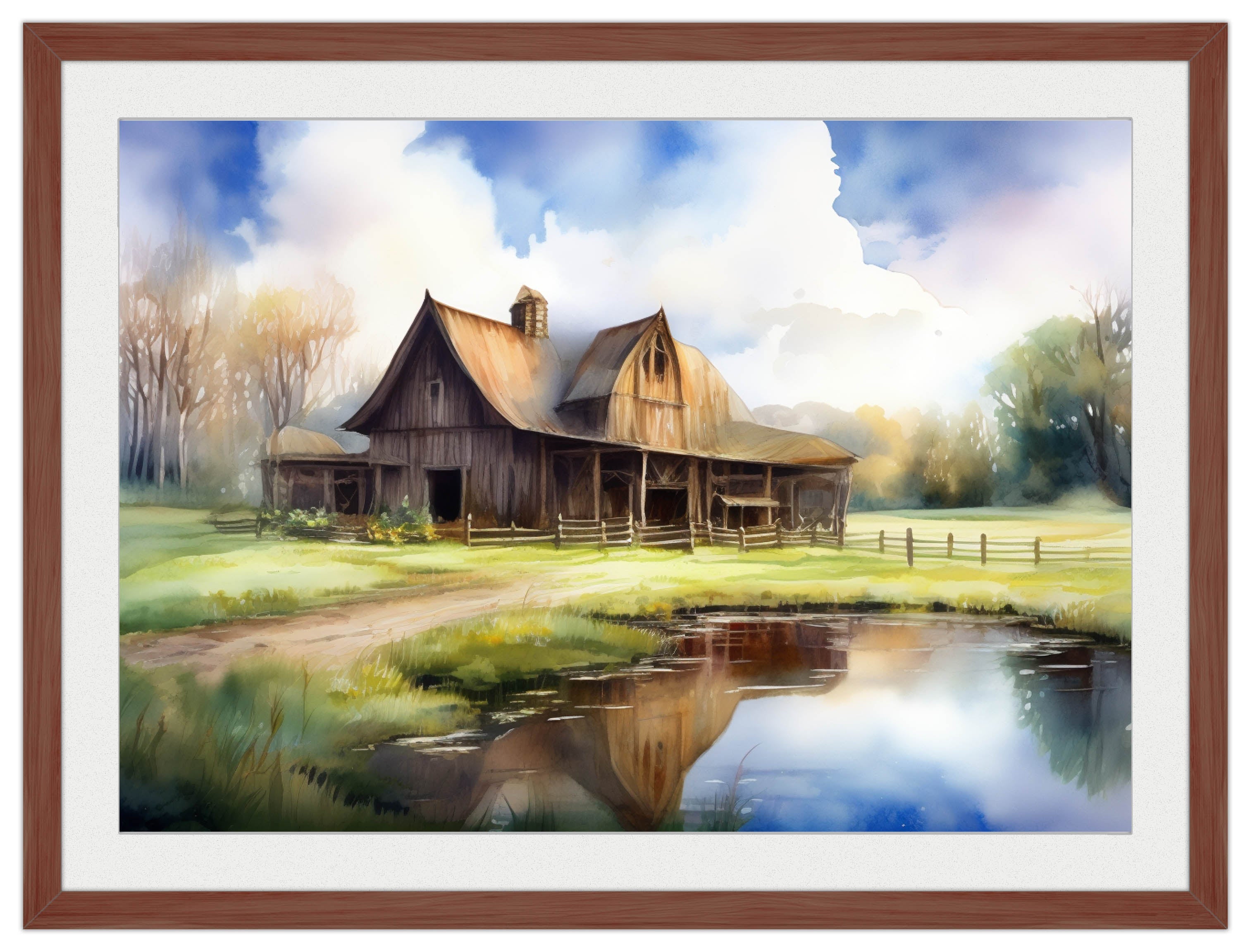 Barn - Framed Photo - Mahogany Frame