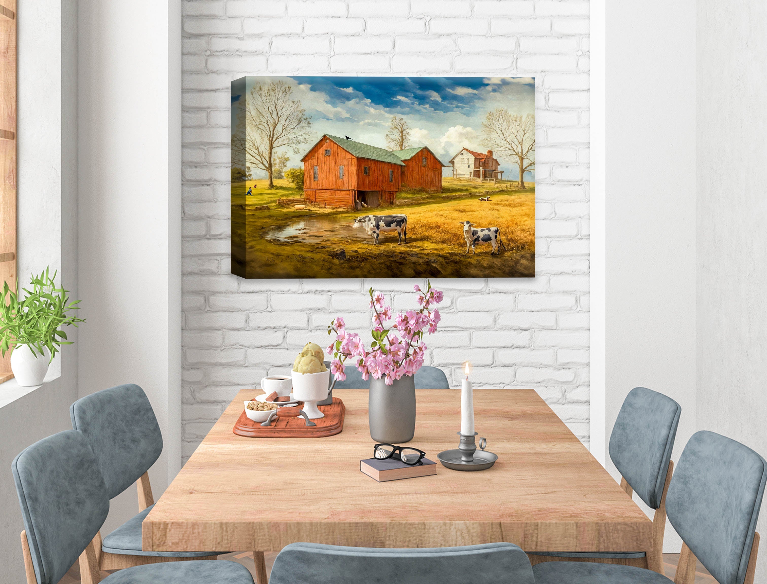 Farm Image - Canvas Wrap on Dining Room Wall