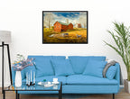 Farm Image - Canvas Wrap - Black Frame on Living Room Wall-2