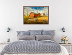 Farm Image - Canvas Wrap - Mahogany Frame on Bedroom Wall