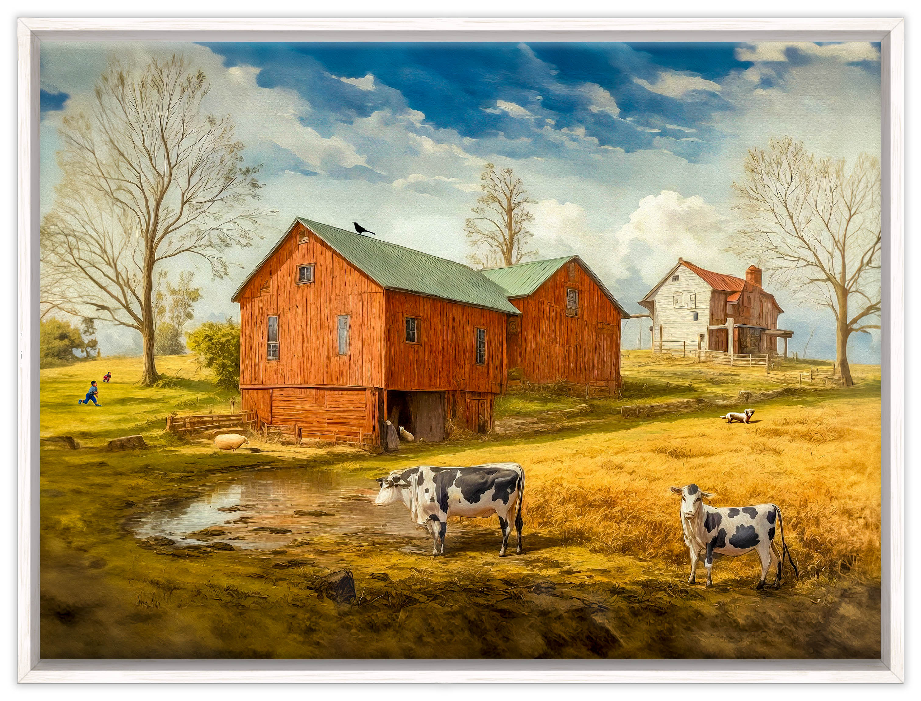 Farm Image - Canvas Wrap - White Frame