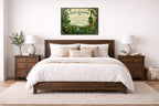 Irish Blessing with Celtic Icons printed on aluminum metal with wall anchors. Hung on a bedroom wall.