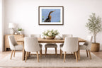 Patient Hunter - Anhinga printed on fine art paper, framed on a espresso frame and matted. Hung on a dinning room wall