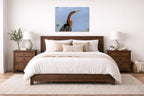 Patient Hunter - Anhinga printed on aluminum metal with wall anchors. Hung on a bedroom wall.