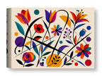 Colorful Geometric Abstract Botanical printed on water resistant canvas wrapped on a wood frame