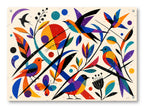Geometric Bird Painting printed on water resistant canvas and mounted on a waterproof frame.